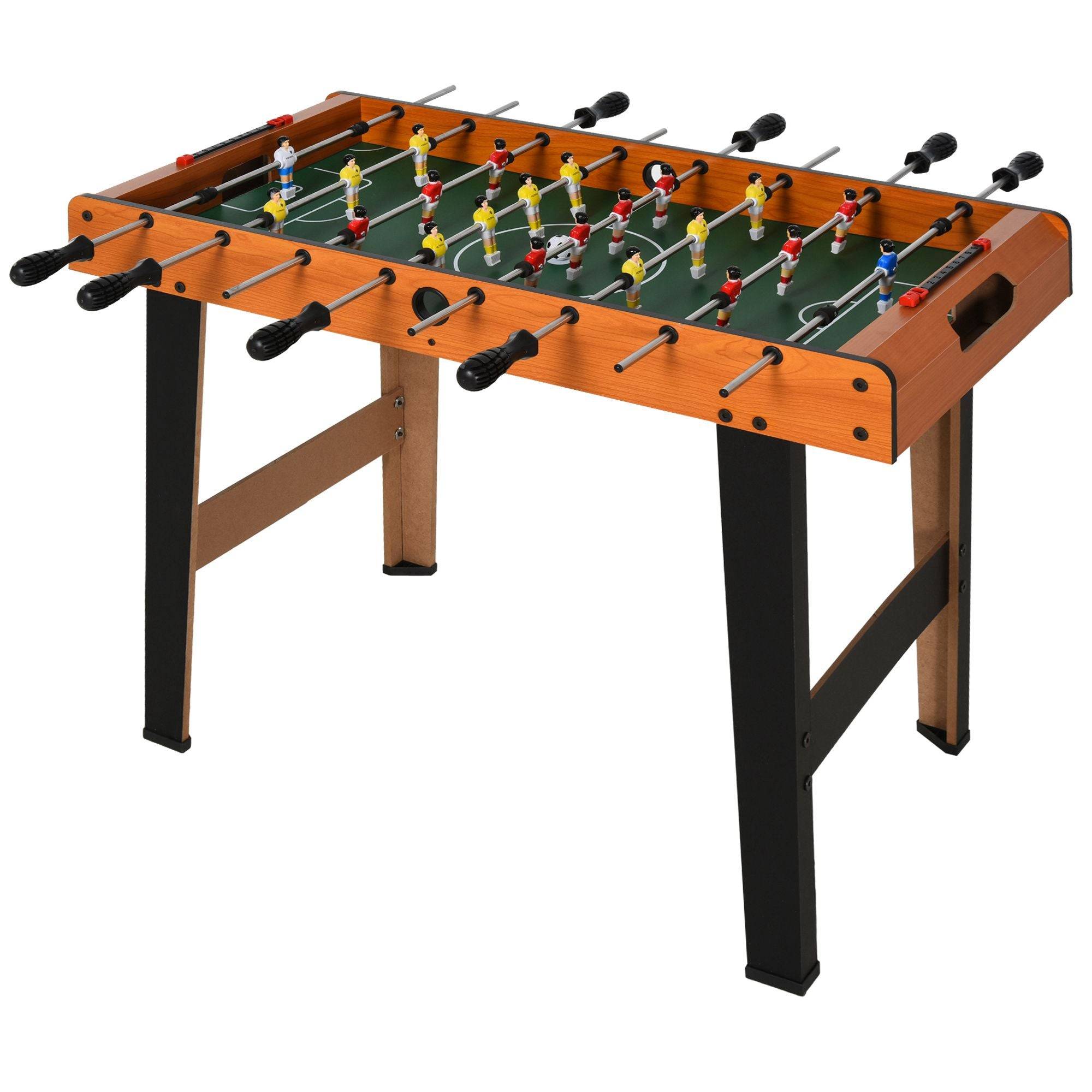 Bordfodbold med stænger i rustfrit stål, til teenagere og voksne, 84,5x40x61,2 cm, sort