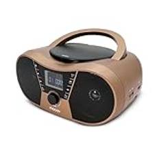 MOOOV Koppar- och svart CD-spelare med FM-radio, USB-port, sömn- och ID3-funktioner