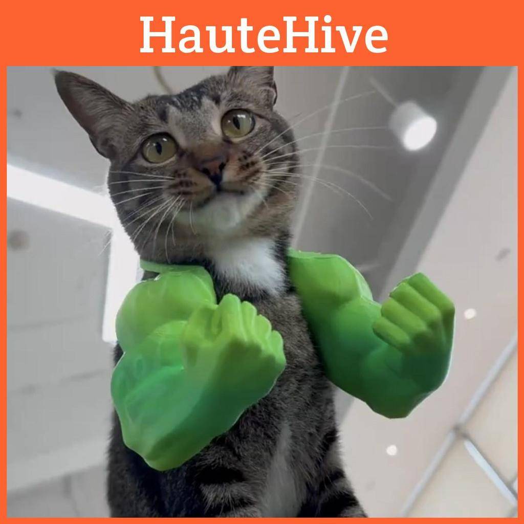 Green Giant Leksakset för Husdjur Med 3D-printad Hulk-arm för Katter och Små Husdjur