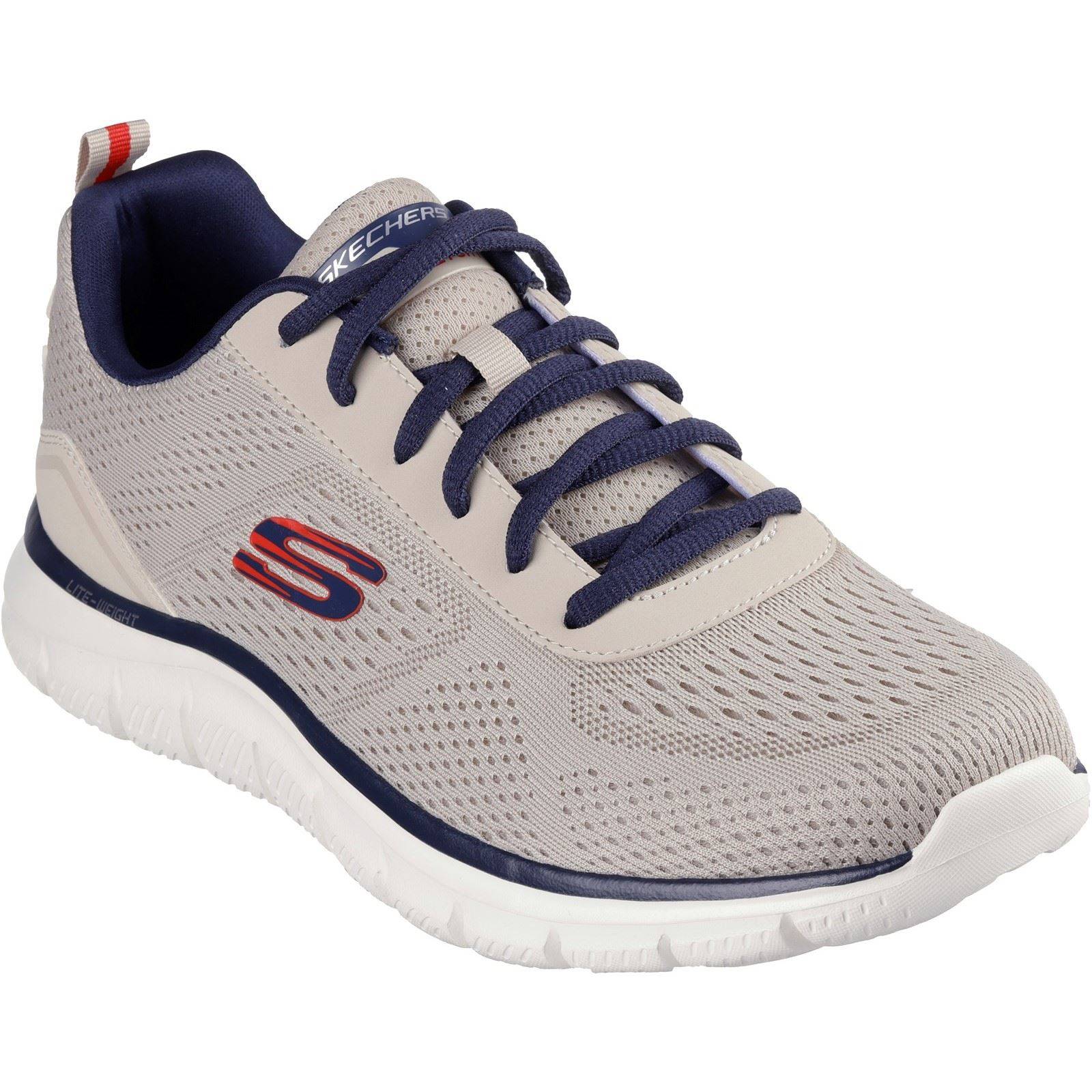 Skechers Track Leshur Polyester Herr Taupe/Navy Träningsskor