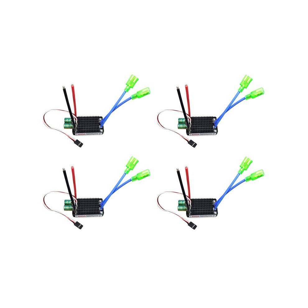 4X High Power 12V-24V Waterproof Bidirectional RC ESC Brush ESC for RC Car and Boat 640A