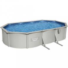 Bestway stålväggspool 6,1x3,6m - 1,2m djup | Hydrium Pool set (56369) + Handdukshållare