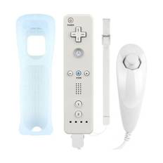 Wii Remote Plus + Nunchuk til Wii/Wii U. Inkl silikonecase. Hvid