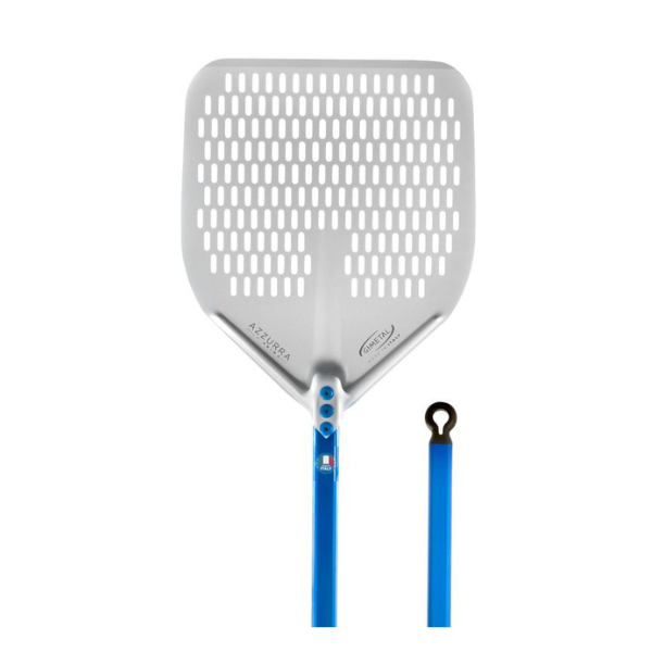 Pizzaspade, perforeret - Gi.Metal Azzurra Blad: 33x33 cm, Skaft: 120 cm