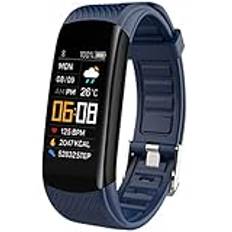 Stibzeup Smart Watch Band Watch C5S vattentätt smart armband smart armbandsur puls blodtryck fitness svart, BLÅ