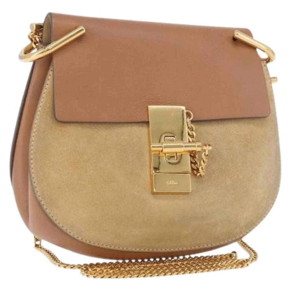 Chloé Pre-owned Pre-owned Suede Shoulder Bag - Vintage - Dame - Beige - ONE SIZE - Uld
