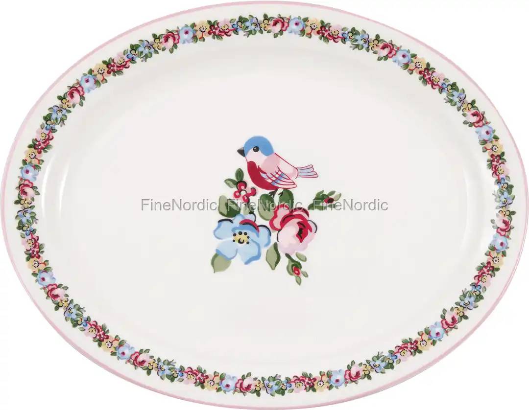 GreenGate Oval Serving Plate "Ellie White"