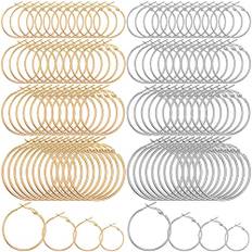 Yolev 96 st örhängen ringar för smyckestillverkning öppen pärlstav silver guld örhänge ringar runda ringar örhängen för smyckestillverkning gör-det-själv hantverk 20 mm 25 mm 30 mm 40 mm