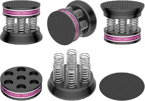 Tertullus 4 stycken High End högtalare fötter vibrationsdämpare aluminiumfötter ljudinspelare högtalarstativ med halkfri matta resonanspassare (audiocrast-svart)