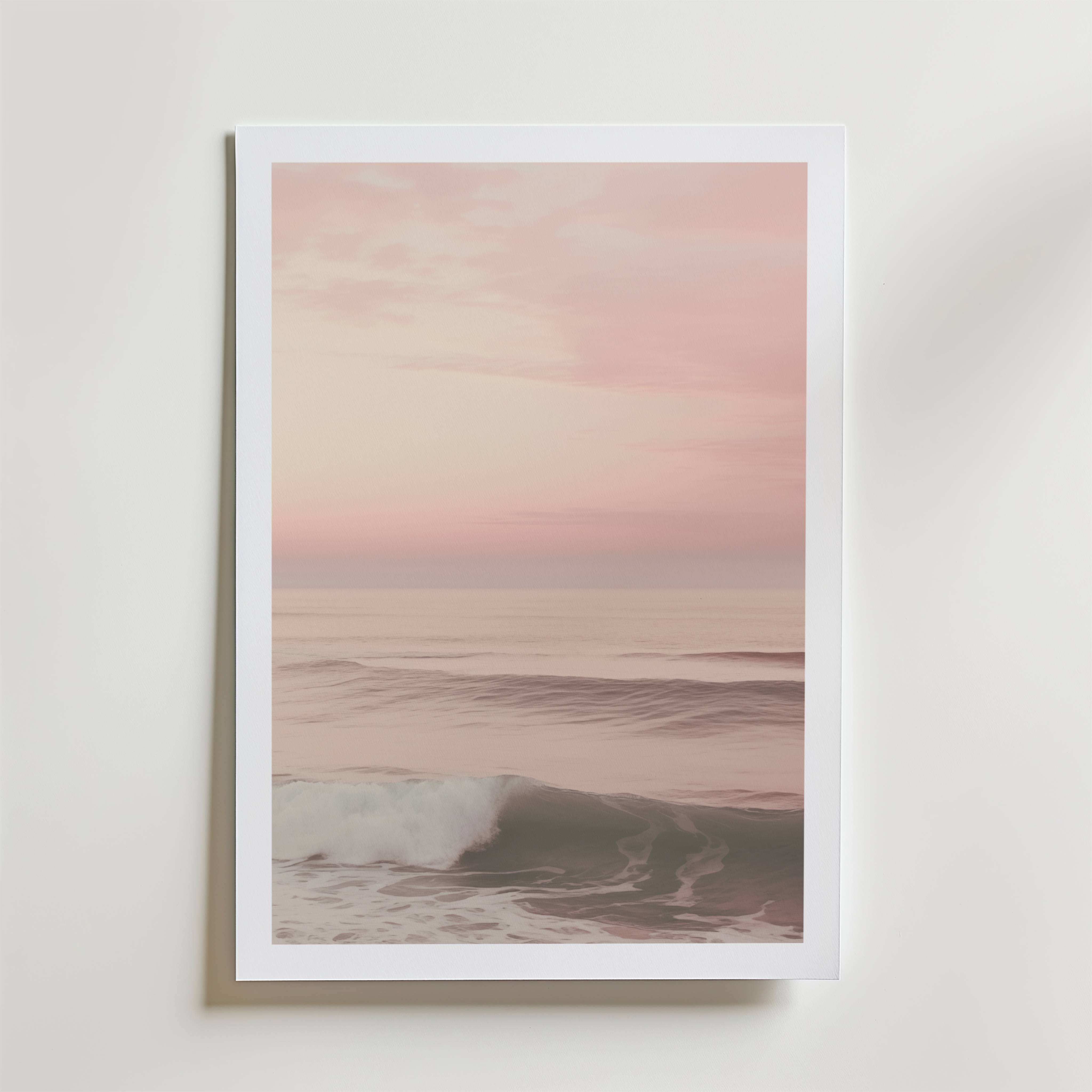 Soft Pink Waves Poster - Fine Art Poster 21x30 cm