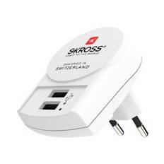 Skross Europa Rejseadapter med 2 x USB