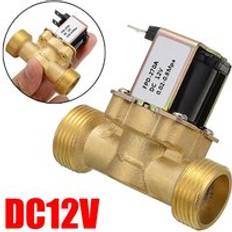 Praktisk g3/4 dc 12v magnetventil elektrisk vattenventil n / c normalt stängd vattenventil mässingsvattenflödesbrytare