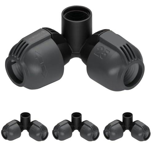 Gardena Winkelstück für flexiblen Regneranschluss: Verbindungsstück für Anschluss im Eckbereich, zum flexiblen Outline Regneranschluss der Pop-up Sprinkler, 25mm x 3/4 Zoll Innengewinde (02764-20)