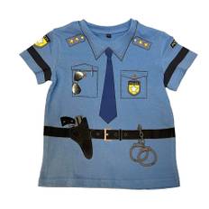 Polis t-shirt | Barn - Blå - 116cl