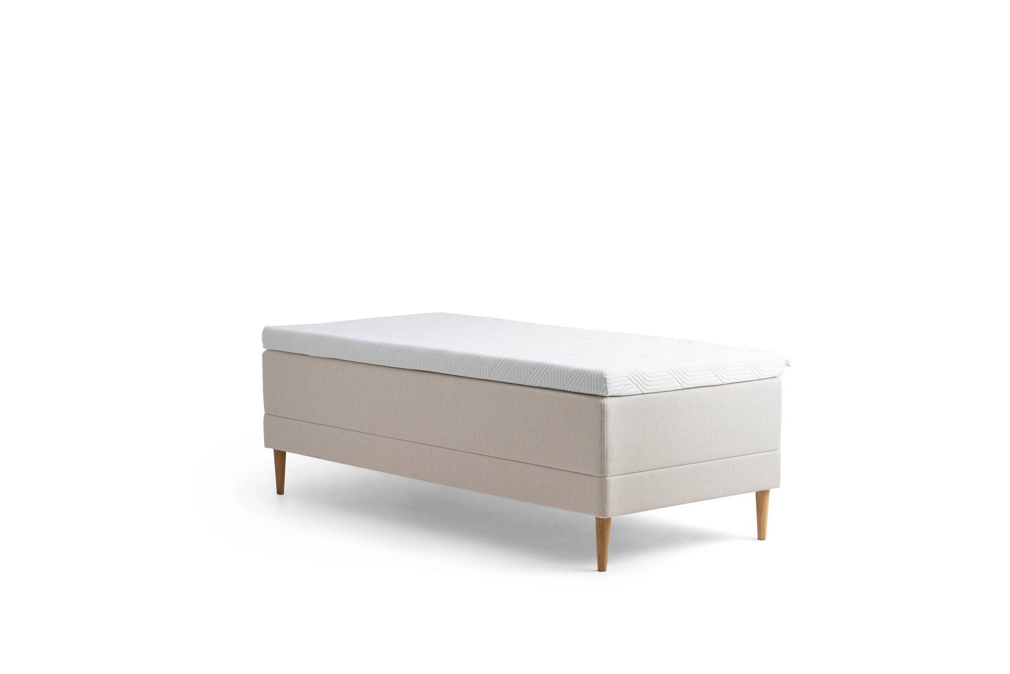 Tempur - Promise Ramsäng Ivory 90x200 Pro Plus SmartCool 8cm Medium Rundat Ekben 19cm från Sleepo - Vit (90x200cm)