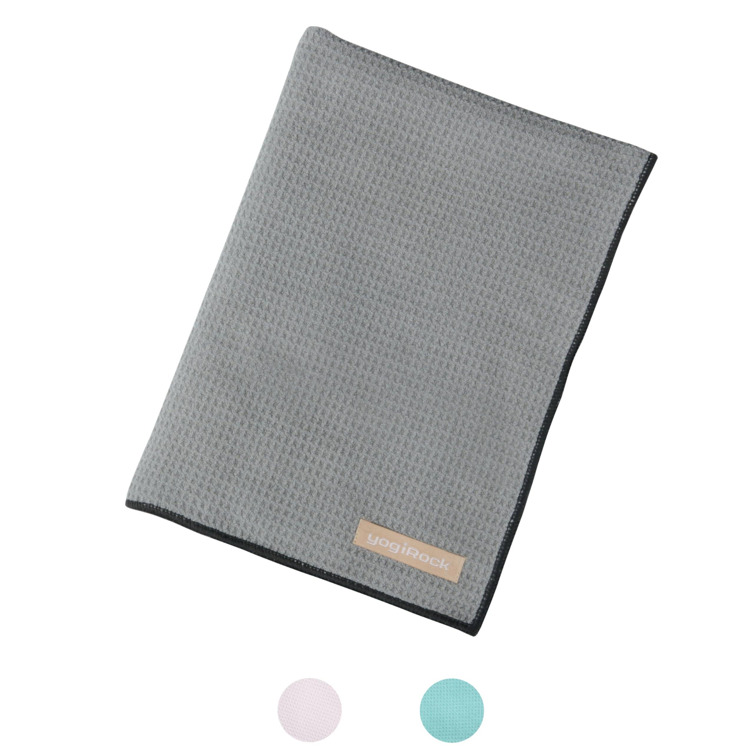 yogiRock Mikrofiber Våffla Yoga 145 x 183 x 2 Storlekar och 3 Yogamatta Het Yoga Matta 183 x Handduk, 63cm, 63cm, Färger, Halkfri, Ficka, Antibakteriell, grå färg