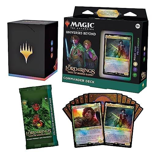 Magic: The Gathering The Lord of the Rings: Tales of Middle-earth Commander Deck - Food & Fellowship (100-Card Deck, 2-Card Collector Booster Sample Pack + Accessories) (Engelsk Version)