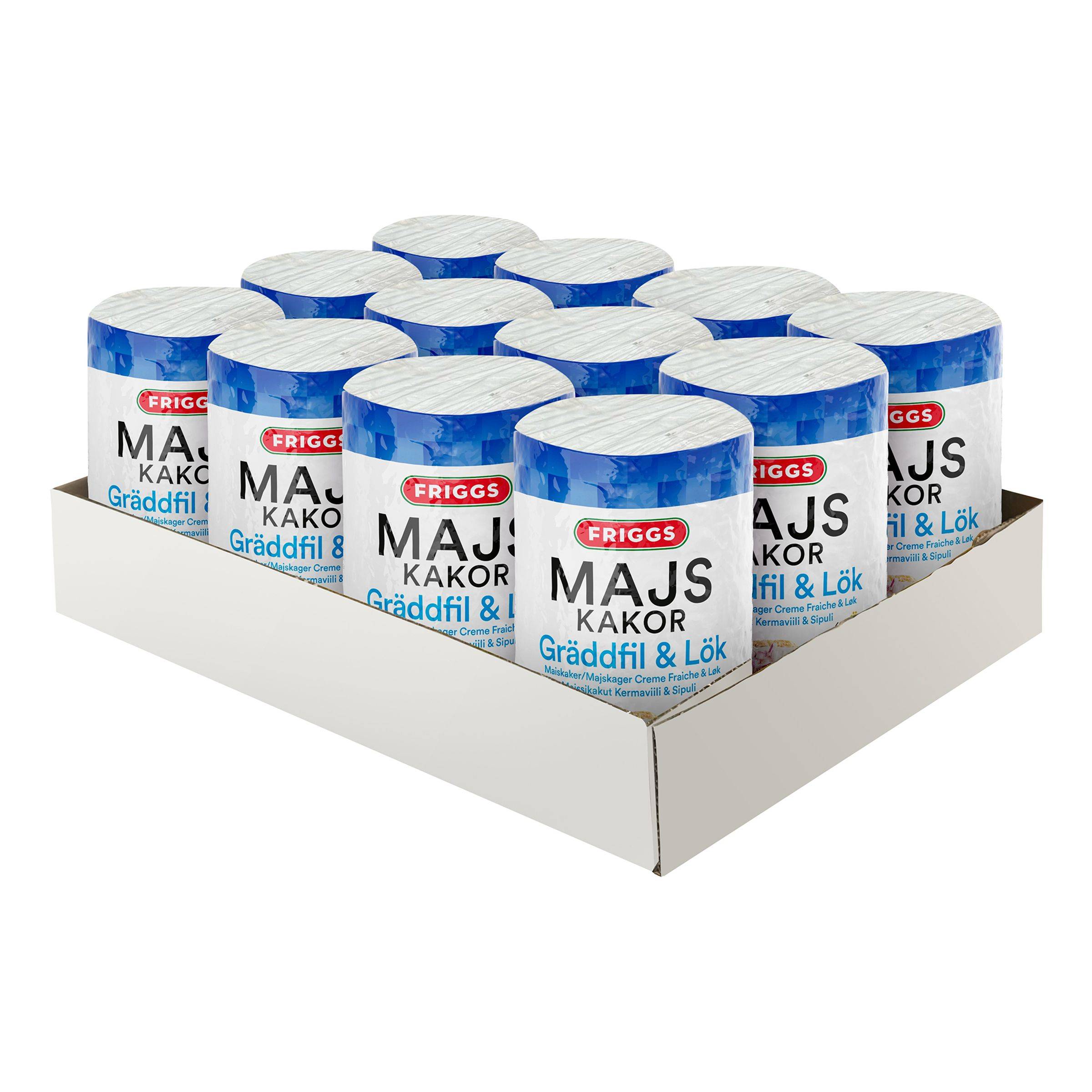 Friggs Majskager Creme Fraiche & Løg Økonomipakke - 12 x 125 g