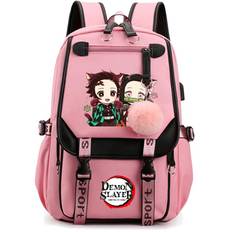 Anime Demon Slayer Backpack for Women Canvas Laptop Bag Back To Schoolbag for Girl Boy Schoolbag Men Women Travel Bag Mochila