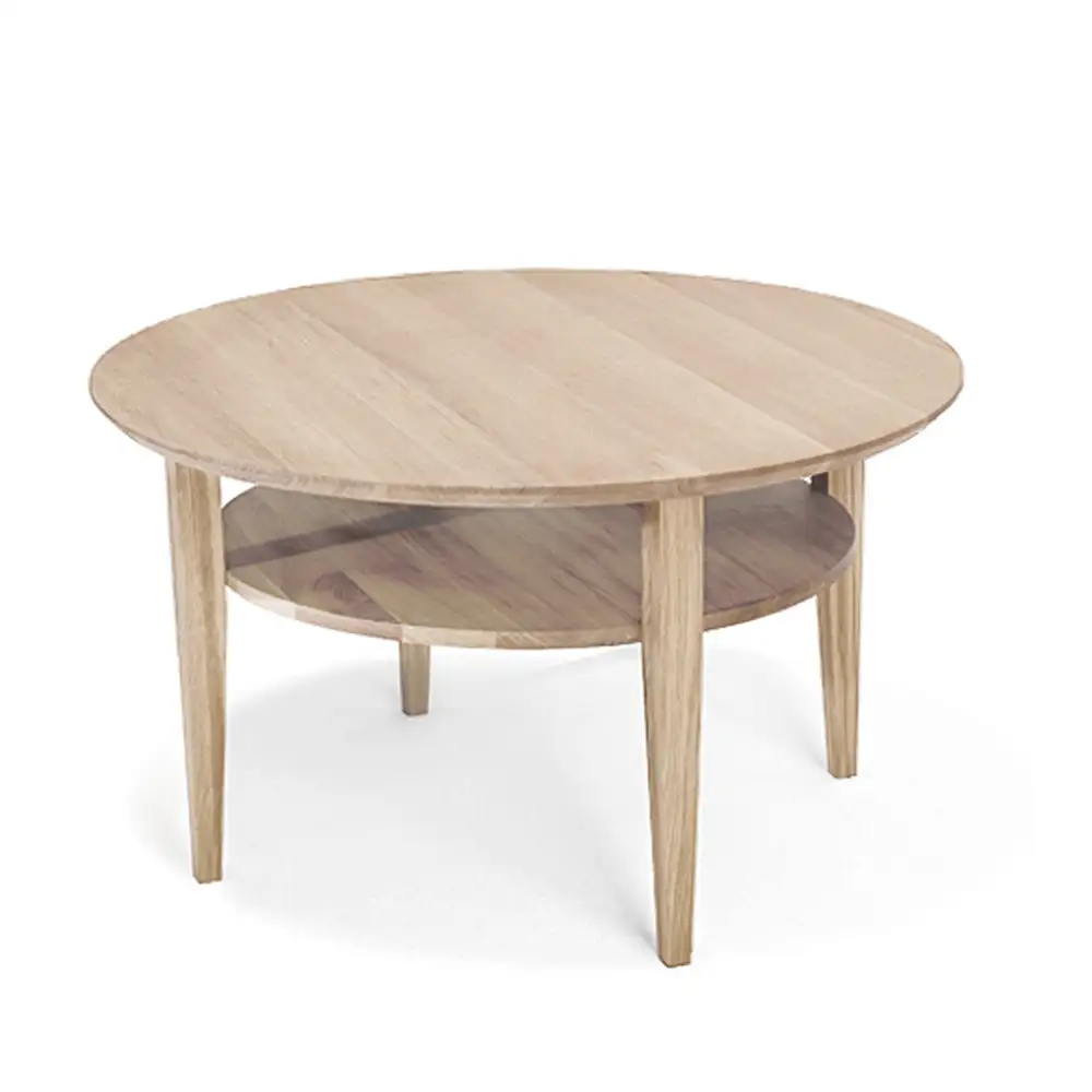 Torkelson, Tango sofabord Ø90 cm hvidbejdset eg