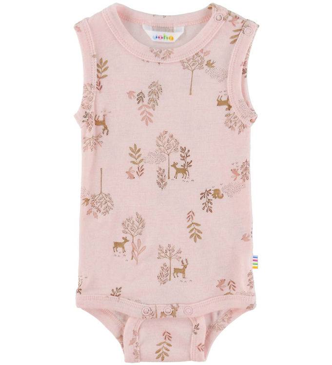 Joha Body u/ä - Ull/Silke - Rosa m. Natur - Joha - 80 - Body U/Ä
