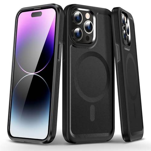 Generic Kirin sheild Magnetiskt iPhone 15 Pro [6,1 tum] Fodral, Mag-safe skyddsfodral för iPhone 15 Pro [6,1 tum Dubblet skydd med en TPU-ram och en PC-bakpanel (Svart)