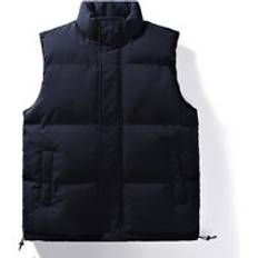 OEM ODM Custom Winter Warm Thick Men Puffer Vest Windproof Sleeveless Jacket Gilets Plus Size Men's Vests