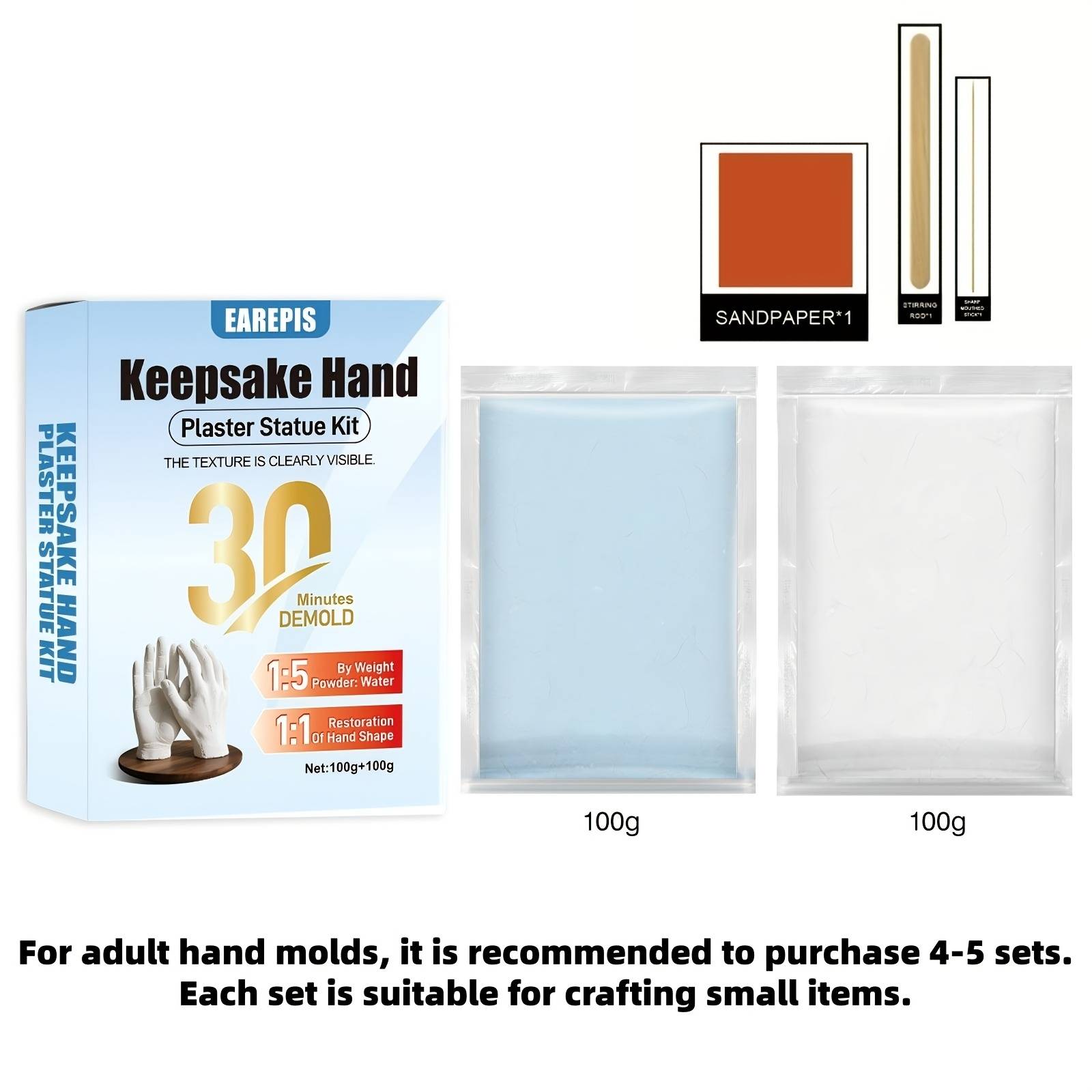 TEMU Hand Casting Kit For Couples - With Complete Diy Sculpture Molding & Casting Powder Set For Anniversary, Mother's Day, Fun Date Night, Gifts For Women And Men, Valentine's Day, Christmas