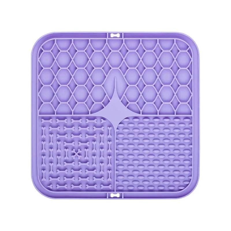Silicone Lick Mat with Suction Cup for Dogs – Bath Distraction & Slow Feeding - Pruple