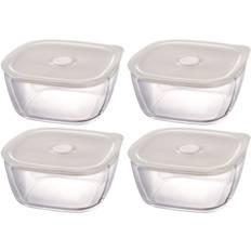 HARIO Made in Japan Glass Airtight Storage 1200ml BUONO kitchen Set of 4 Heat-resistant Container/Corner KSTM-120-TW