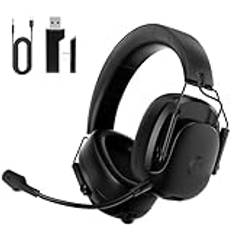 Gvyugke Trådlöst spelheadset, spelheadset för PS5/PS4/PC/telefon, brusreduceringsmikrofon, ultralätt, 50 mm högtalare, svart