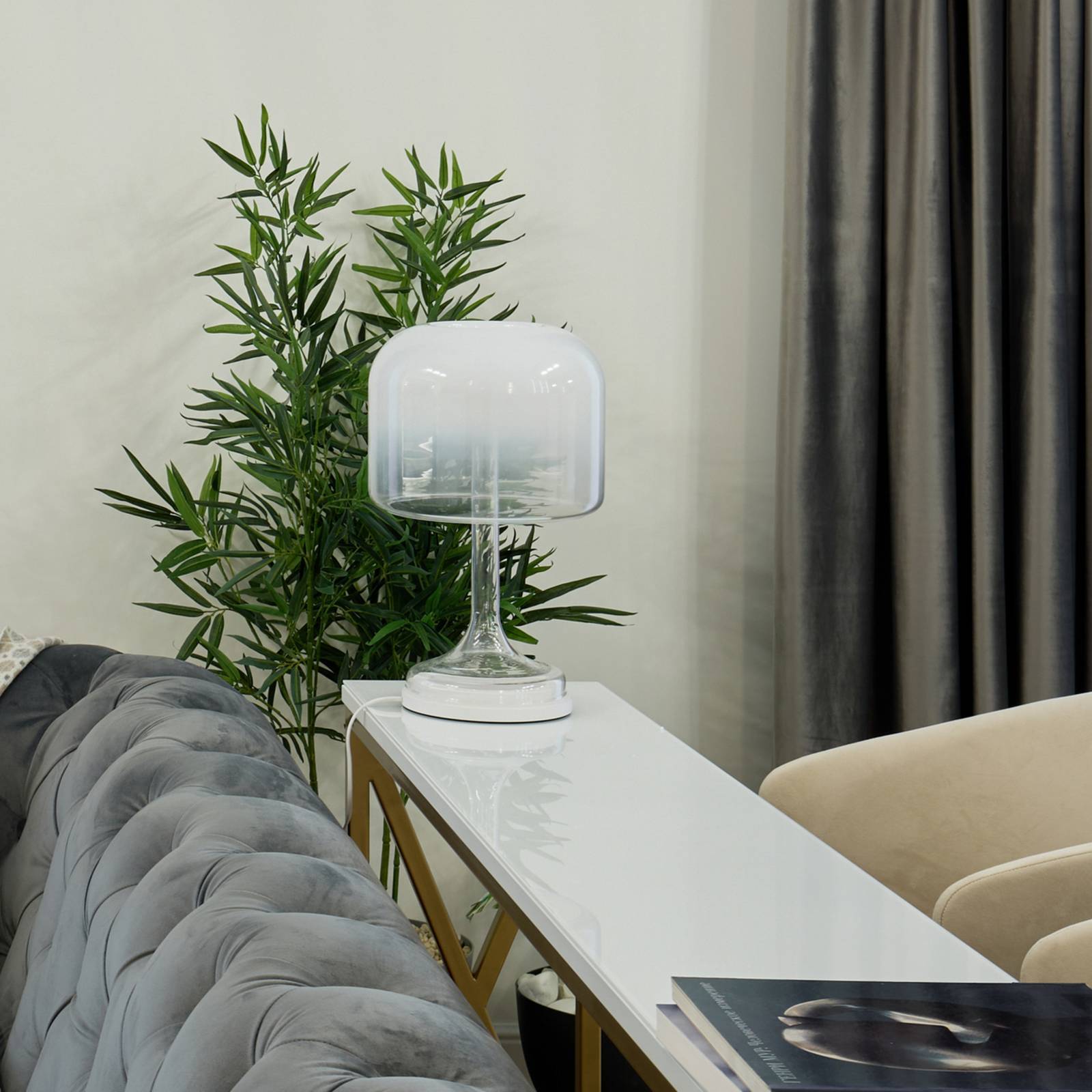 Maytoni LED bordslampa Spirito, Vitt / opal, Vardagsrum / matsal, Glas, LED-bordslampa