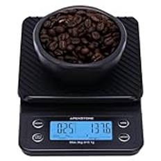 Apexstone Kaffevåg med timer liten, espressovåg med timer liten, espressokaffevåg med timer för att hälla över kaffe (batterier ingår)