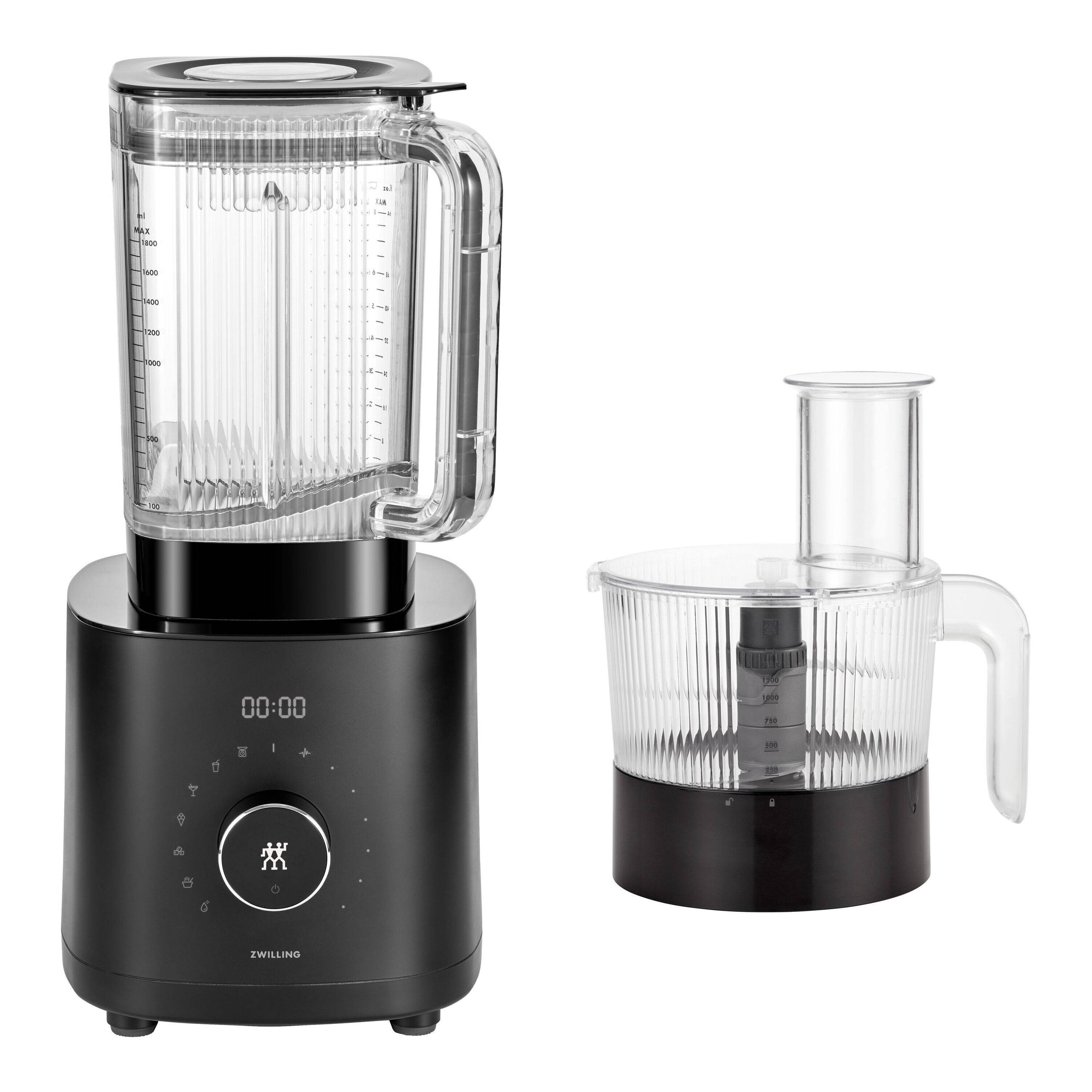 ZWILLING ENFINIGY Power Blender Pro med Matberedare, 2-pc/ 1,2 l, Svart, Plast