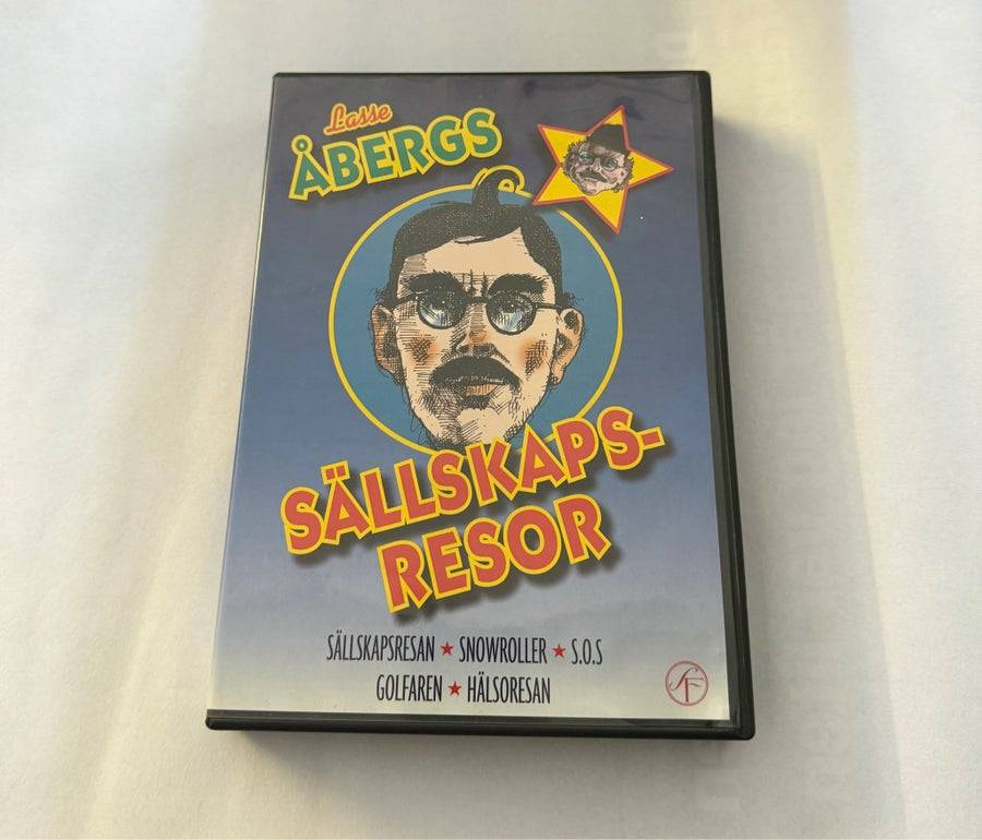 Lasse Åbergs Sällskapsresor. Fyra filmer.
