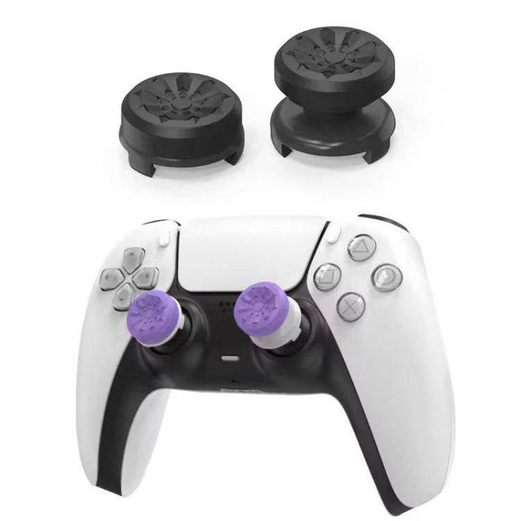 2 st blandad höjd tumsticksförlängarkåpor halkfria gummijoysticköverdrag för PS4 PS5 Xbox-kontroller violett