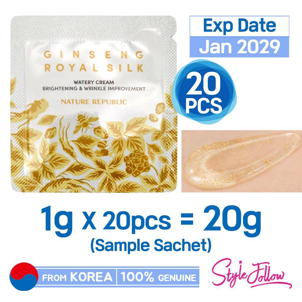 20pcs_[NATURE REPUBLIC] Ginseng Royal Silk Watery Cream 1g (Sample Sachet) 1g X 20pcs (20g)