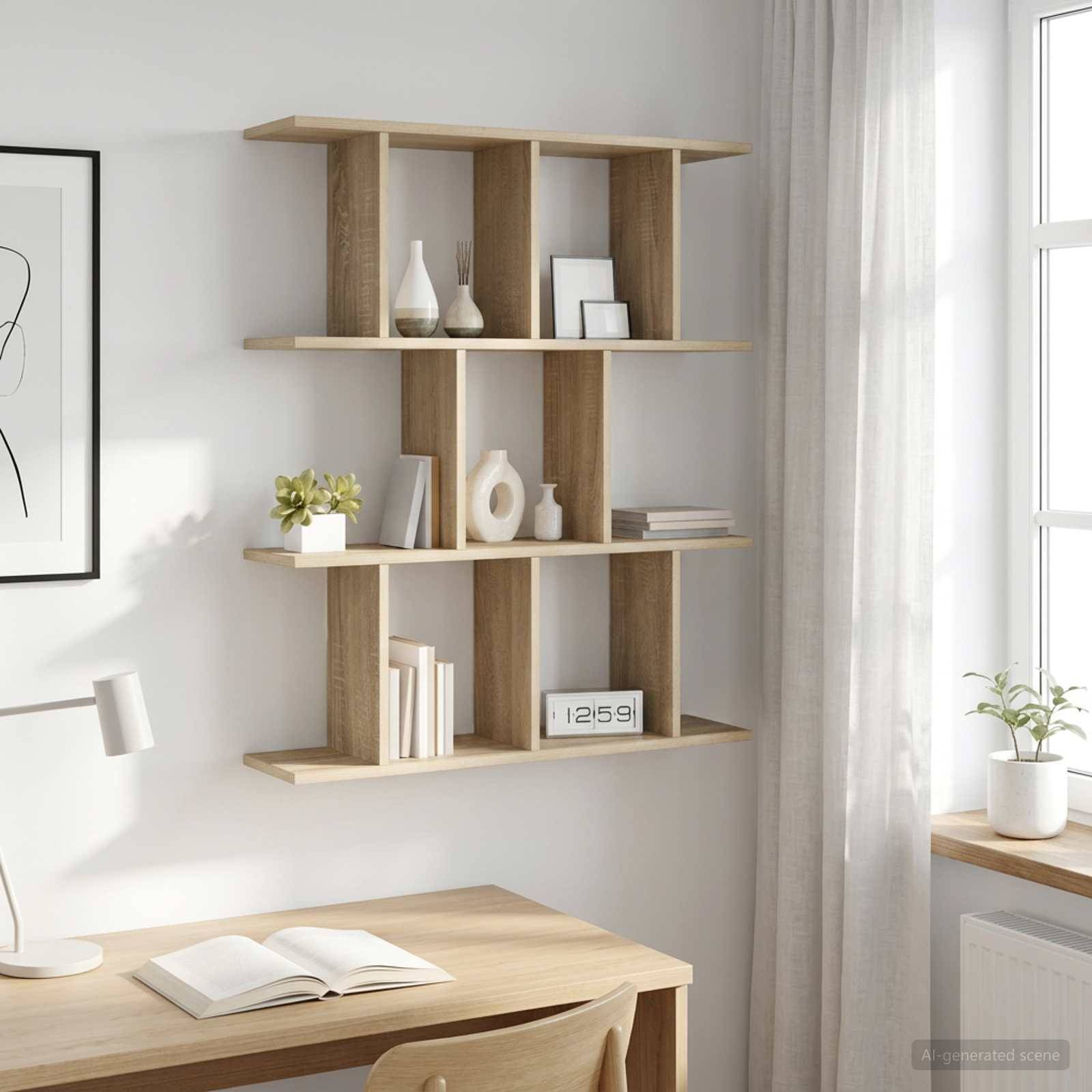 Væghylde Sonoma-eg 80 x 20 x 96 cm Konstrueret træ