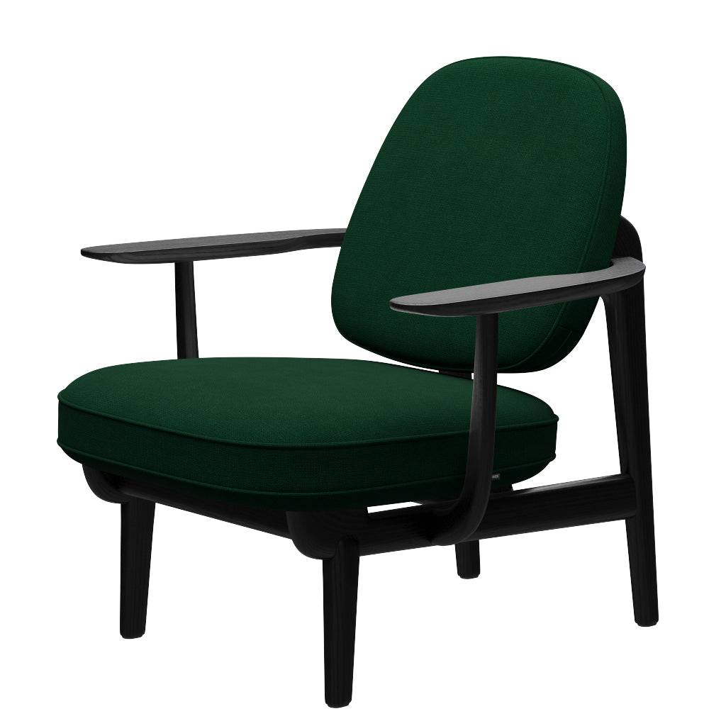 Fred Lænestol, sortfarvet ask fra Fritz Hansen Hallingdal - 944 Glass Green - Jacobsen Plus