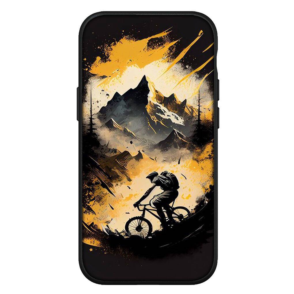for Samsung Galaxy S25 S24 S23 S22 Ultra FE Plus A17 A37 A57 A56 A55 A06 A16 A15 A36 A26 A35 A05 A25 A54 A34 Case Art Wallpaper Mountain Bike Cycling for iPhone 17 Pro
