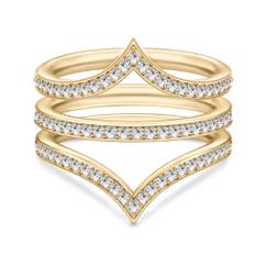 Julie Sandlau, Accessories , Dame, Gul, 60 MM, Ocean Infinity Ring Sæt Cubic Zirconia