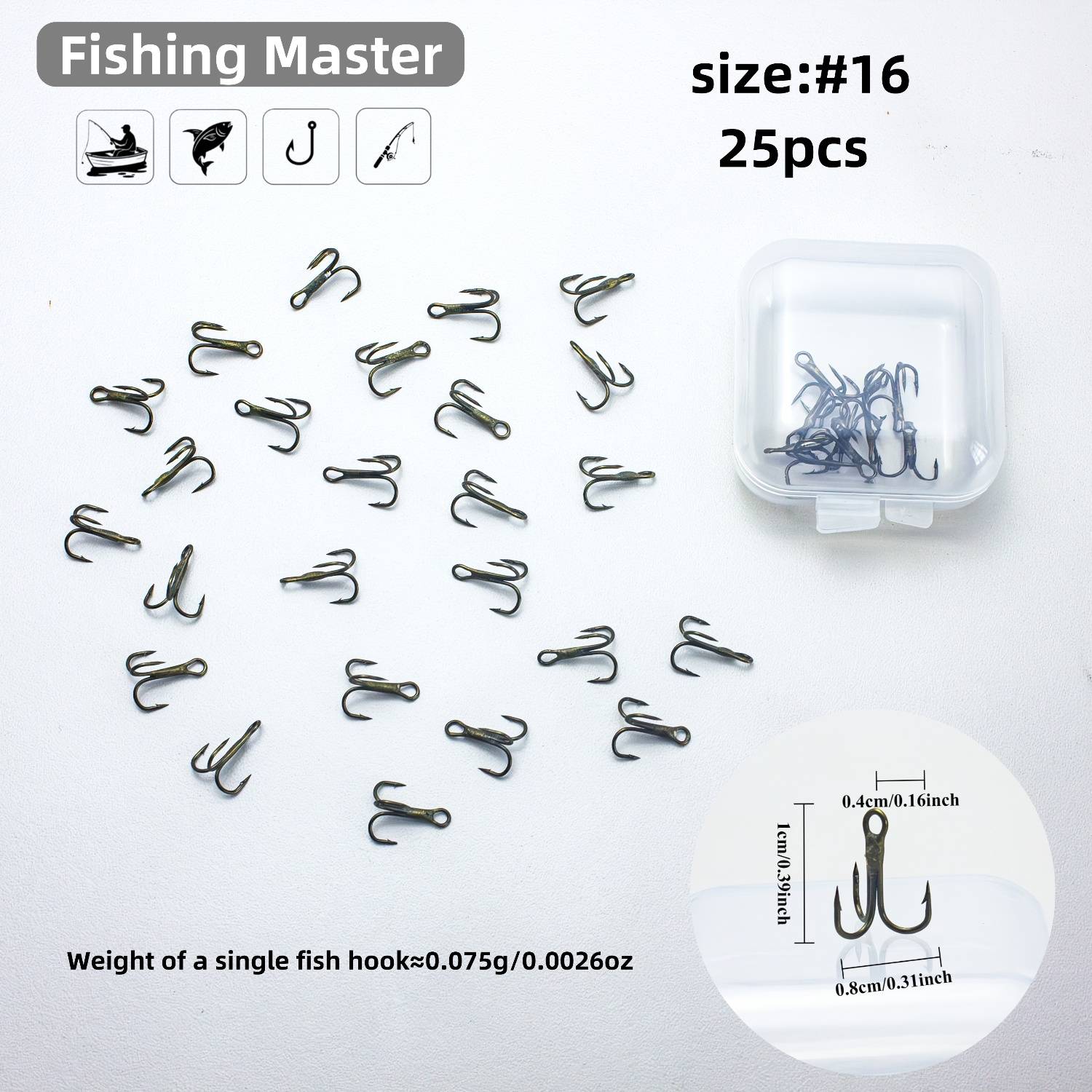 25 Ultra-small Dark Brown Reinforced Mini Fishing Hooks, High Carbon Steel Triple Hooks, Small Fish Hooks, Suitable For Water Areas Small Fish Fishing, Men's Holiday Gifts/father's Day/valentine's Day