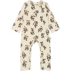 PETIT PIAO Jumpsuit L/S Printed Kvinde Black Berry Buksedragter Str 74 cm - Bomuld hos Magasin