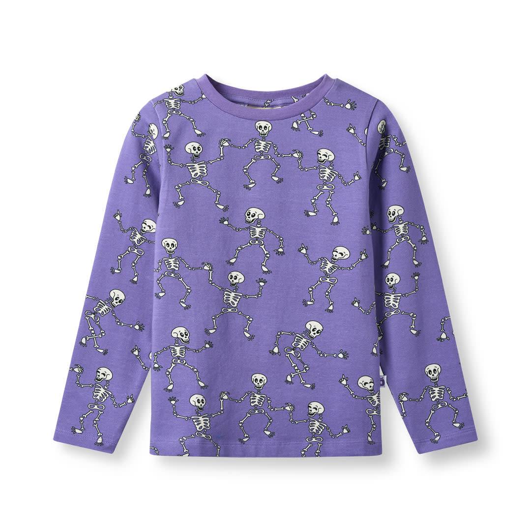 Gala langærmet bluse med skeletter - Royal purple / 1-2