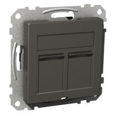 Centrumplatta Exxact Plan med dammlucka Actassi S-One RJ45  Schneider Electric