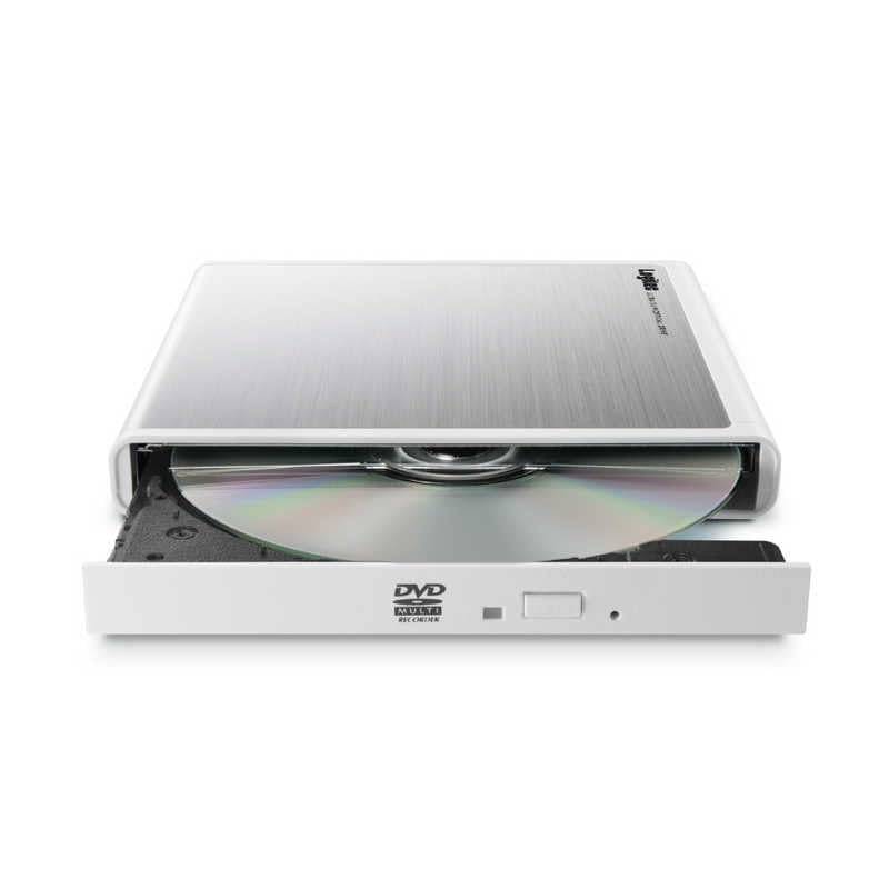 Logitec External DVD Drive, Portable DVD Drive for Playback, Editing, and Burning, White, LDR-PMM8U2VWH