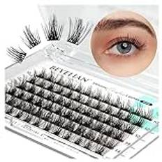 BEYELIAN Lash Clusters, 72 Pcs 10-16mm Individual Cluster Lashes False Eyelashes Extension Natural Look Reusable Glue Bonded Black Super Thin Band DIY Eyelash Extension (StyleC05 Mix Black Band)