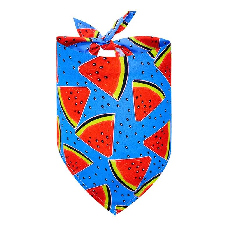 Printed Bandana Scarf for Dogs - Blue Watermelon / M-63x42x42cm / SPC (M-63x42x42cm)