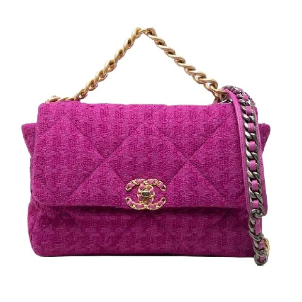 Chanel Vintage Pre-owned 19 Flap Bag - Vintage - Dame - Lilla - ONE SIZE - Uld