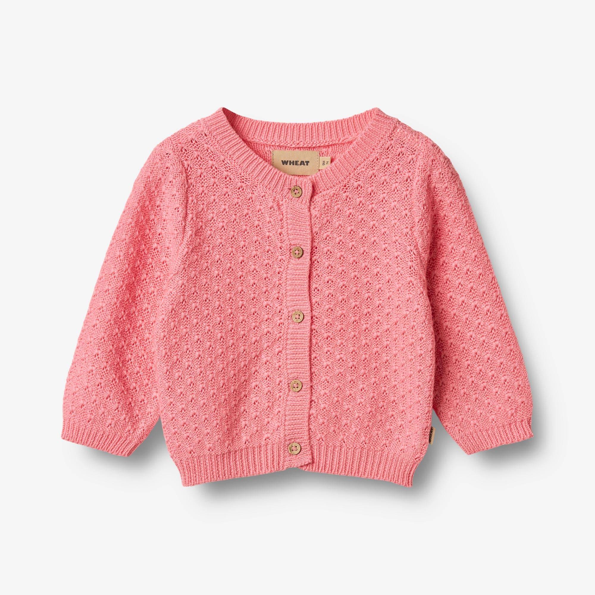 WHEAT® - Strik Cardigan Magnella - flamingo pink - Str 74.